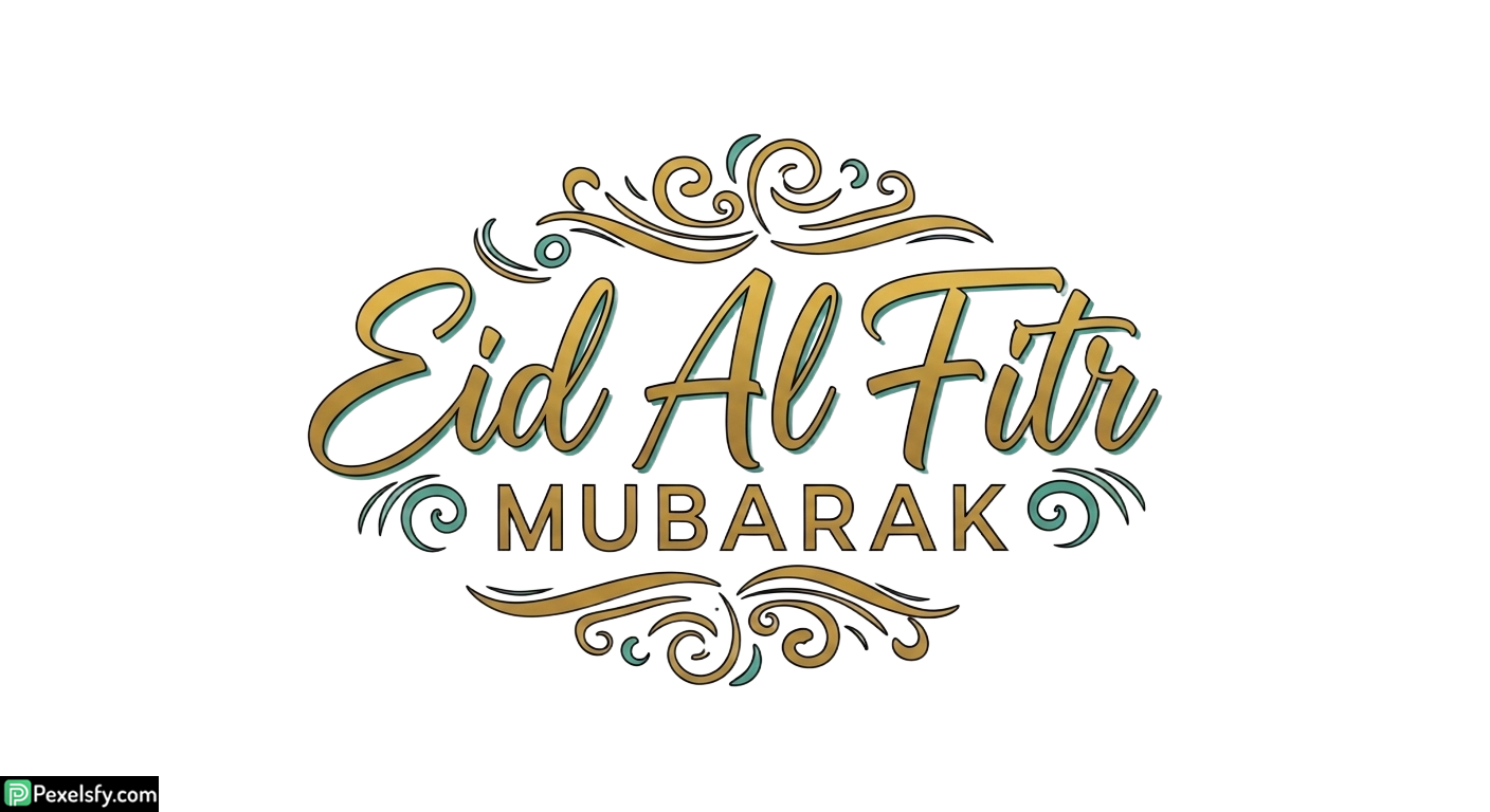 Eid Al Fitr Mubarak Calligraphy isolated on transparent background (40)