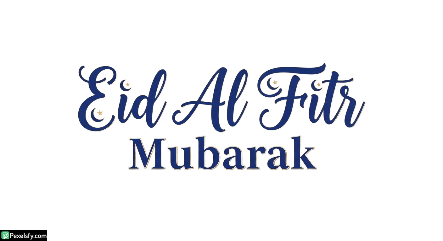 Eid Al Fitr Mubarak Calligraphy isolated on transparent background (5)