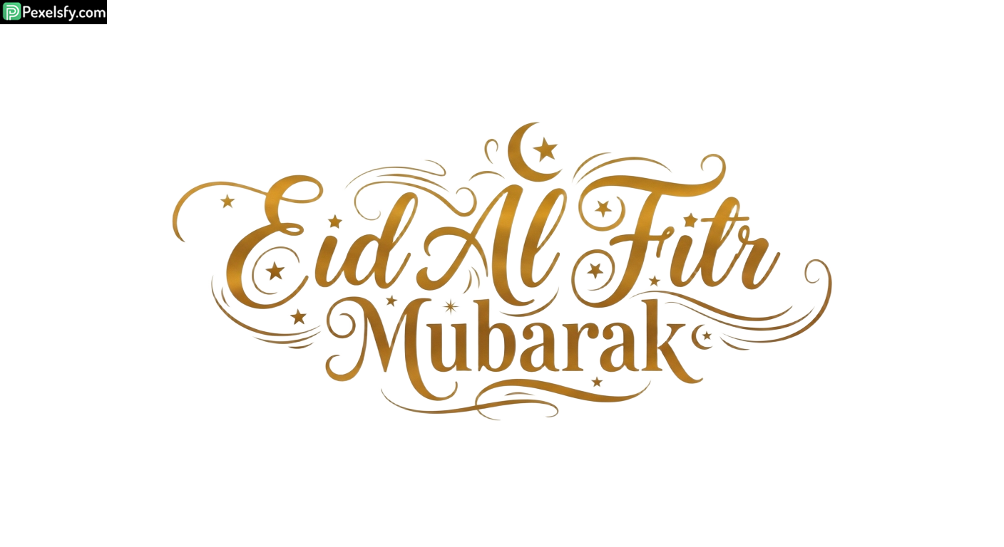 Eid Al Fitr Mubarak Calligraphy isolated on transparent background (50)
