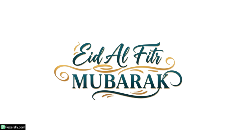 Eid Al Fitr Mubarak Calligraphy isolated on transparent background (52)