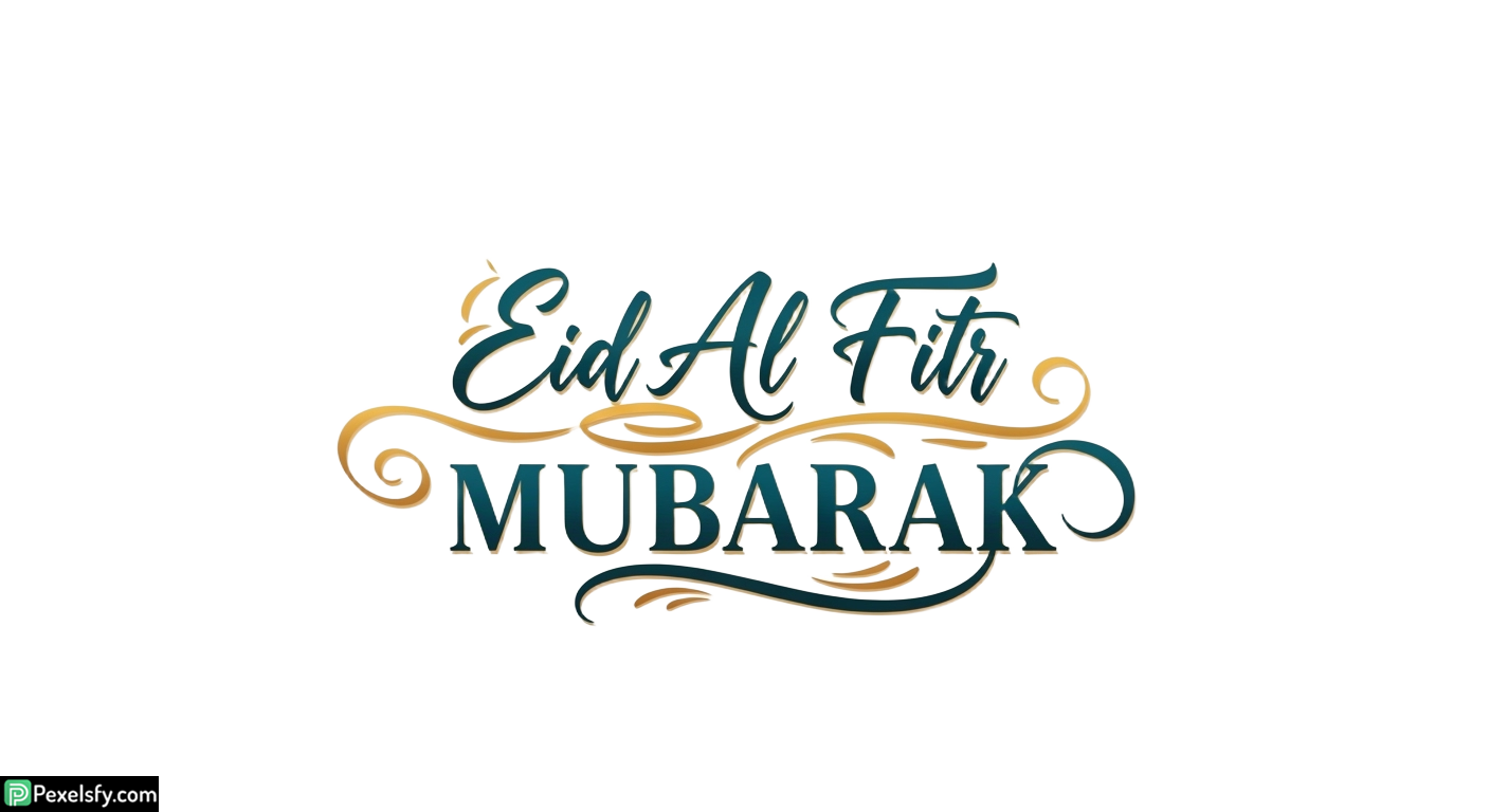 Eid Al Fitr Mubarak Calligraphy isolated on transparent background (52)