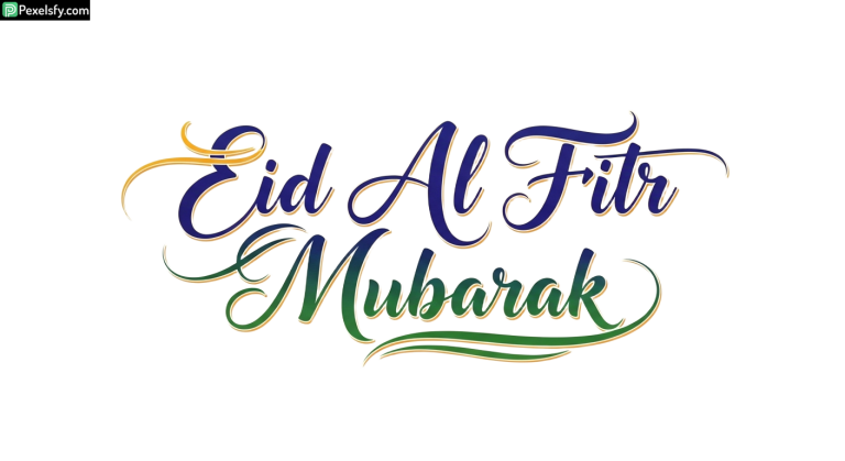 Eid Al Fitr Mubarak Calligraphy isolated on transparent background (55)