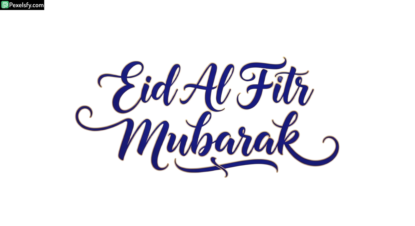 Eid Al Fitr Mubarak Calligraphy isolated on transparent background (56)