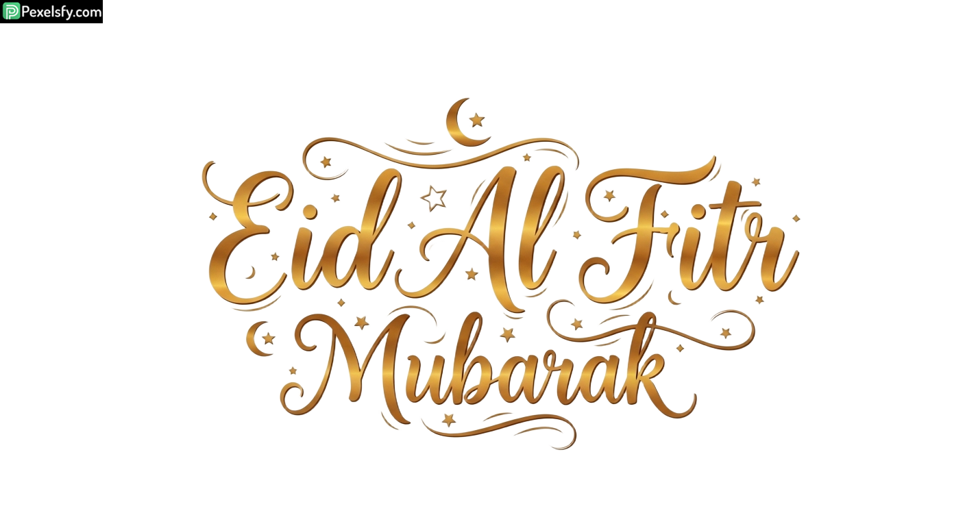 Eid Al Fitr Mubarak Calligraphy isolated on transparent background (58)