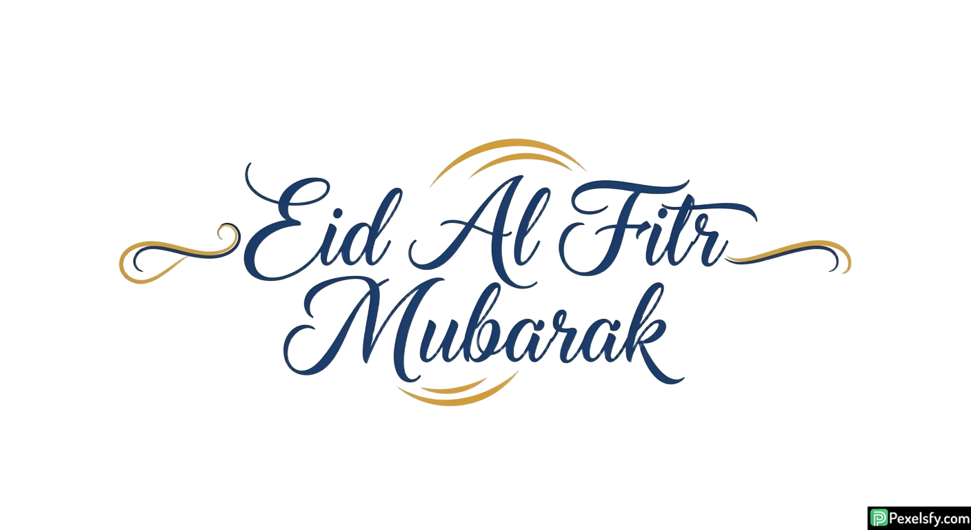 Eid Al Fitr Mubarak Calligraphy isolated on transparent background (63)