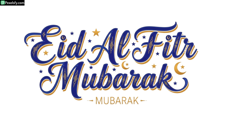 Eid Al Fitr Mubarak Calligraphy isolated on transparent background (65)