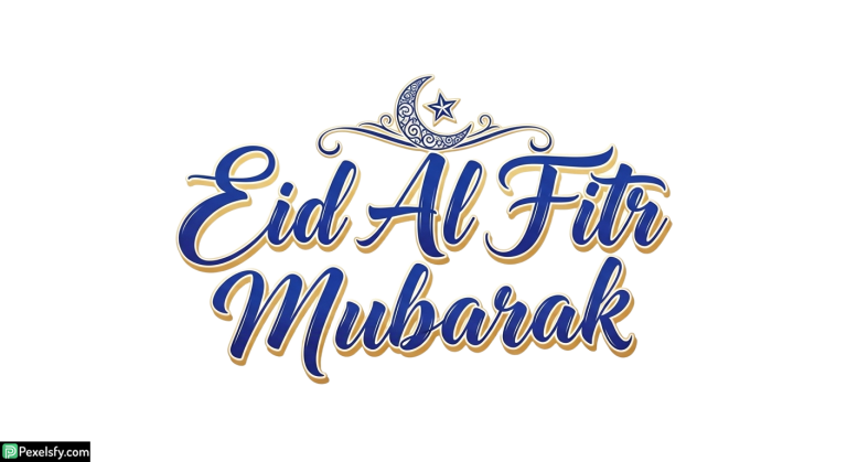 Eid Al Fitr Mubarak Calligraphy isolated on transparent background (66)