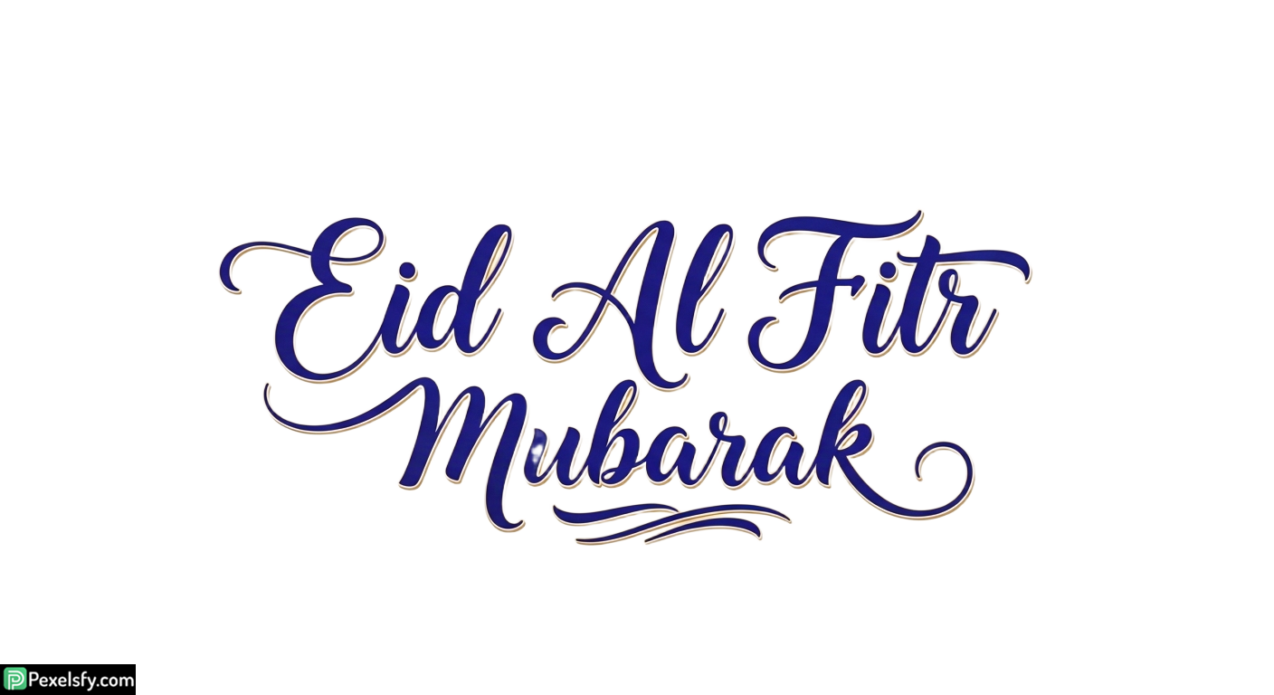 Eid Al Fitr Mubarak Calligraphy isolated on transparent background (7)