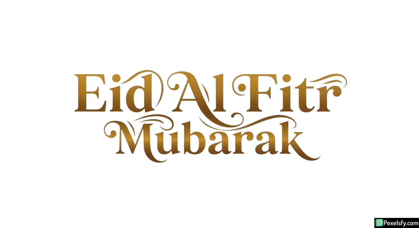 Eid Al Fitr Mubarak Calligraphy isolated on transparent background (71)