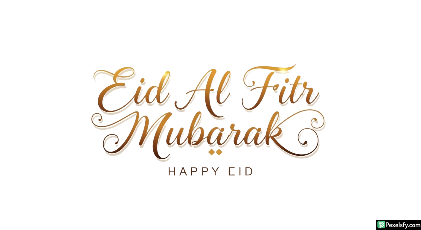 Eid Al Fitr Mubarak Calligraphy isolated on transparent background (73)