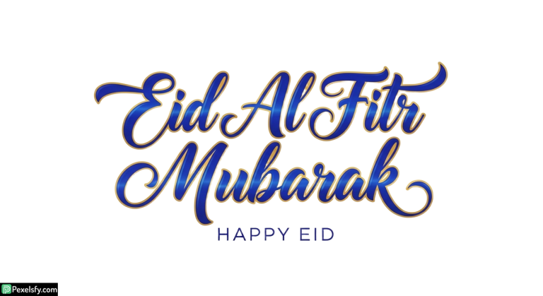 Eid Al Fitr Mubarak Calligraphy isolated on transparent background (74)