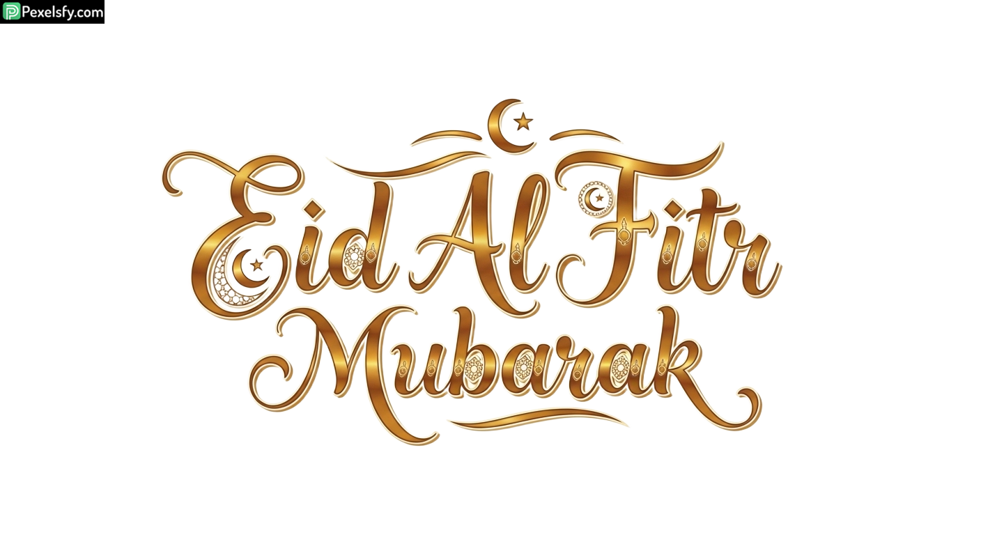 Eid Al Fitr Mubarak Calligraphy isolated on transparent background (77)