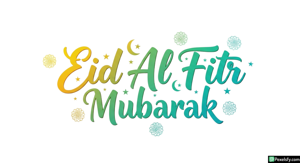 Eid Al Fitr Mubarak Calligraphy isolated on transparent background (8)