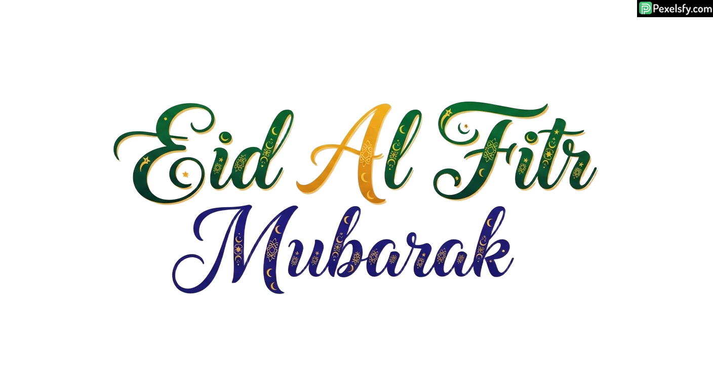 Eid Al Fitr Mubarak Calligraphy isolated on transparent background (8)