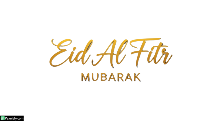 Eid Al Fitr Mubarak Calligraphy isolated on transparent background (81)