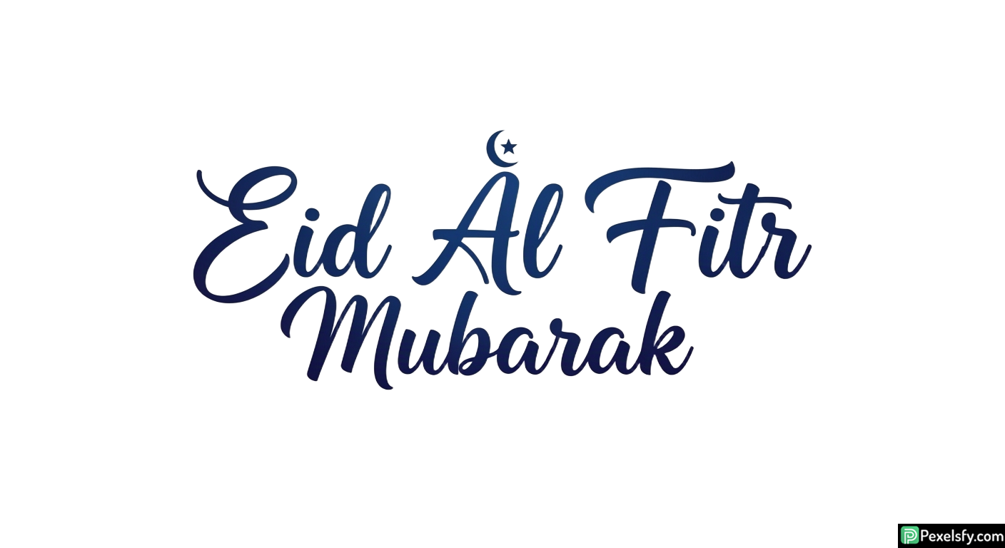 Eid Al Fitr Mubarak Calligraphy isolated on transparent background (85)