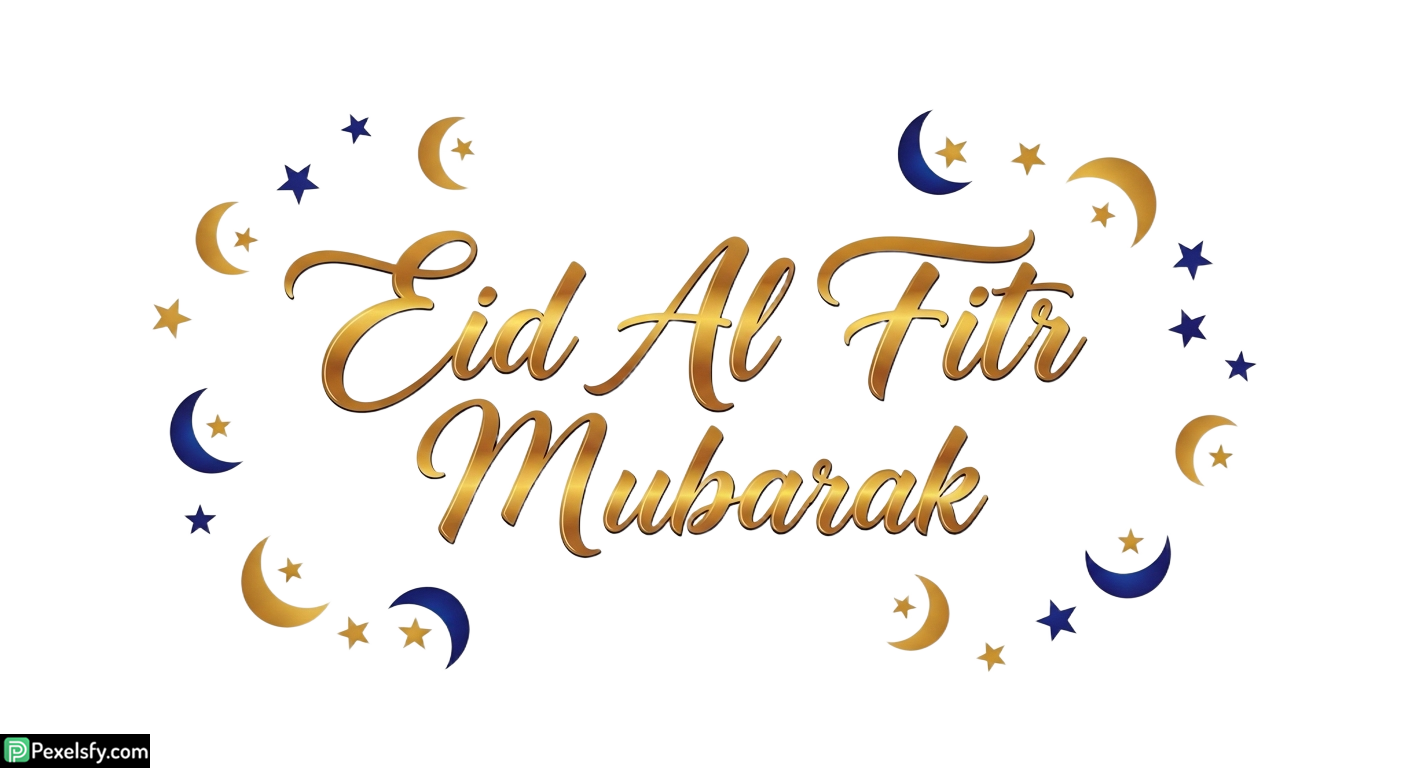Eid Al Fitr Mubarak Calligraphy isolated on transparent background (86)