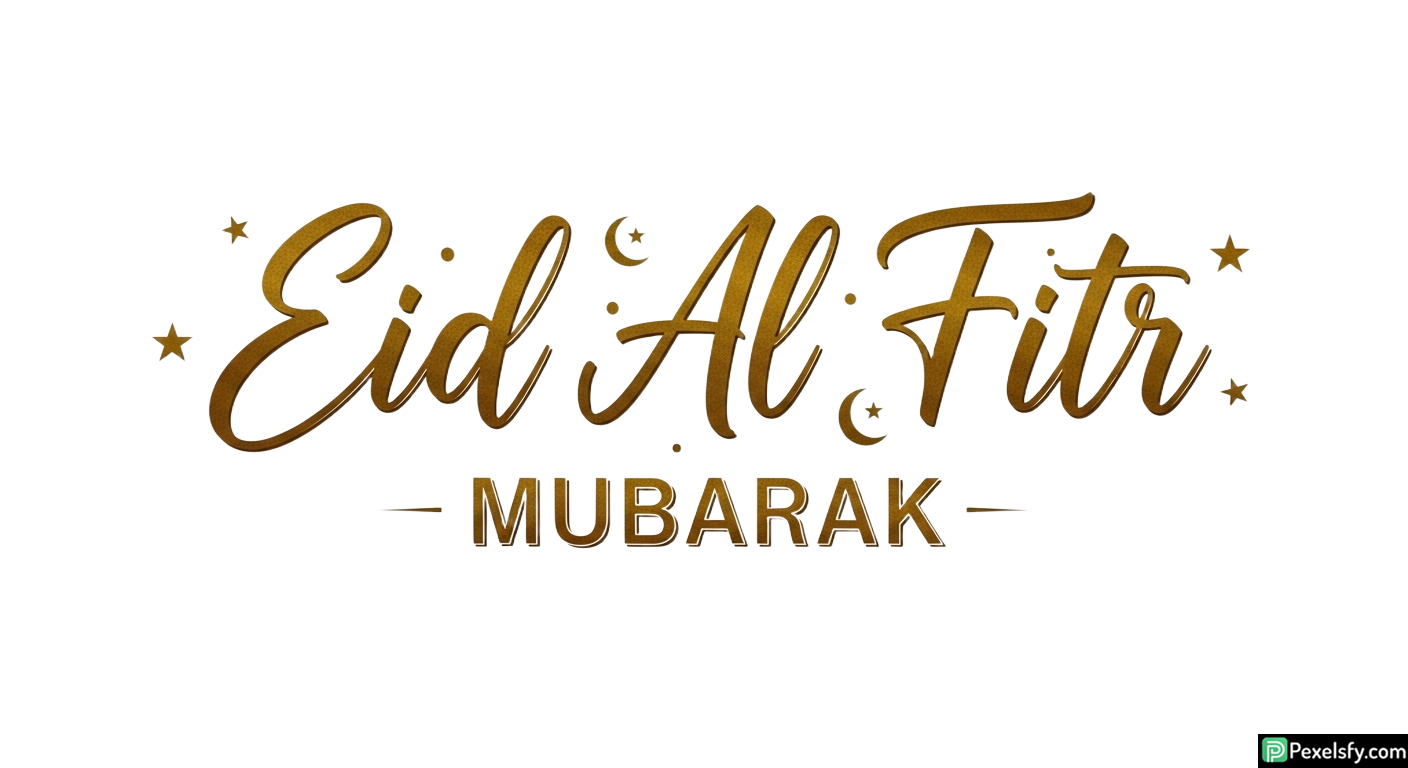 Eid Al Fitr Mubarak Calligraphy isolated on transparent background (91)