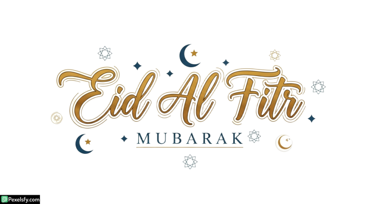 Eid Al Fitr Mubarak Calligraphy isolated on transparent background (99)
