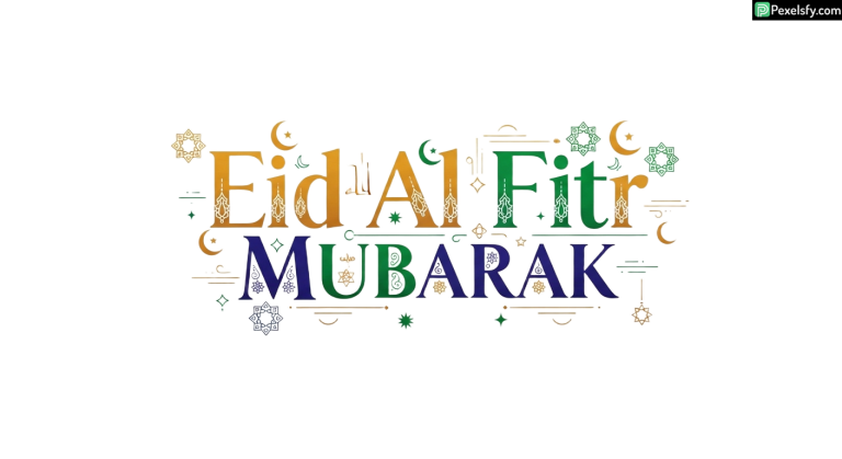 Eid Al Fitr Mubarak Typography isolated on transparent background (1)