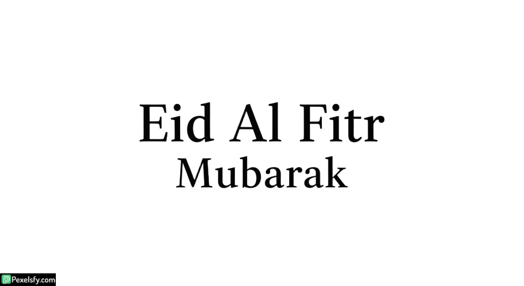 Eid Al Fitr Mubarak Typography isolated on transparent background