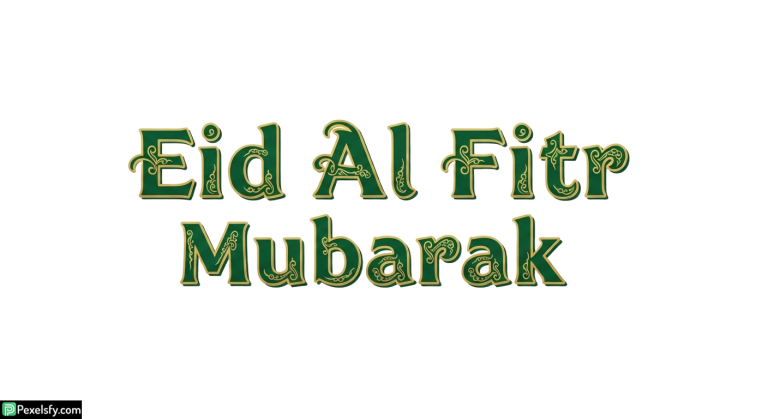 Eid Al Fitr Mubarak Typography isolated on transparent background (2)