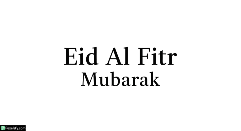 Eid Al Fitr Mubarak Typography isolated on transparent background