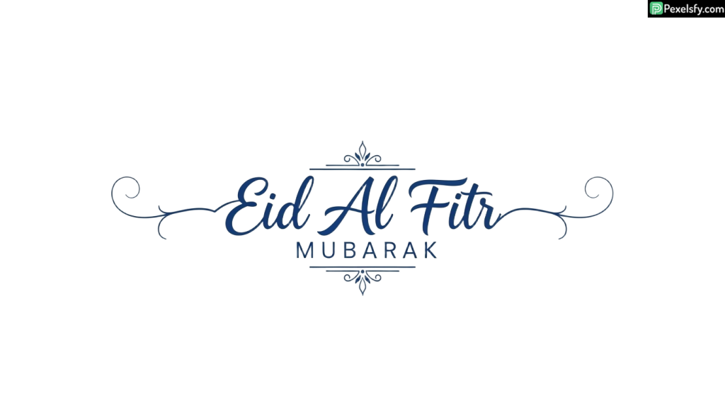 Eid Al Fitr Mubarak calligraphy design isolated on transparent background