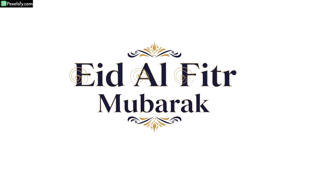 Eid Al Fitr Mubarak calligraphy design isolated on transparent background (2)