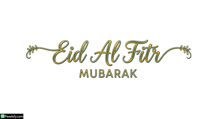 Eid Al Fitr Mubarak calligraphy greeting isolated on transparent background (1)