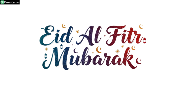 Eid Al Fitr Mubarak calligraphy greeting isolated on transparent background (2)