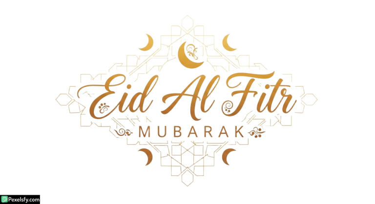 Eid Al Fitr Mubarak calligraphy greeting isolated on transparent background (3)