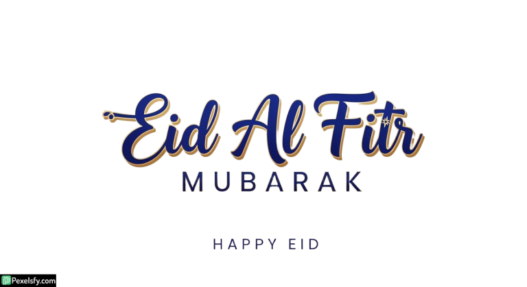 Eid Al Fitr Mubarak calligraphy greeting isolated on transparent background (4)