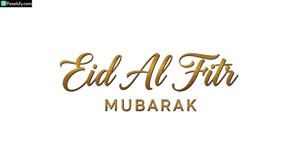 Eid Al Fitr Mubarak calligraphy isolated on transparent background (103)