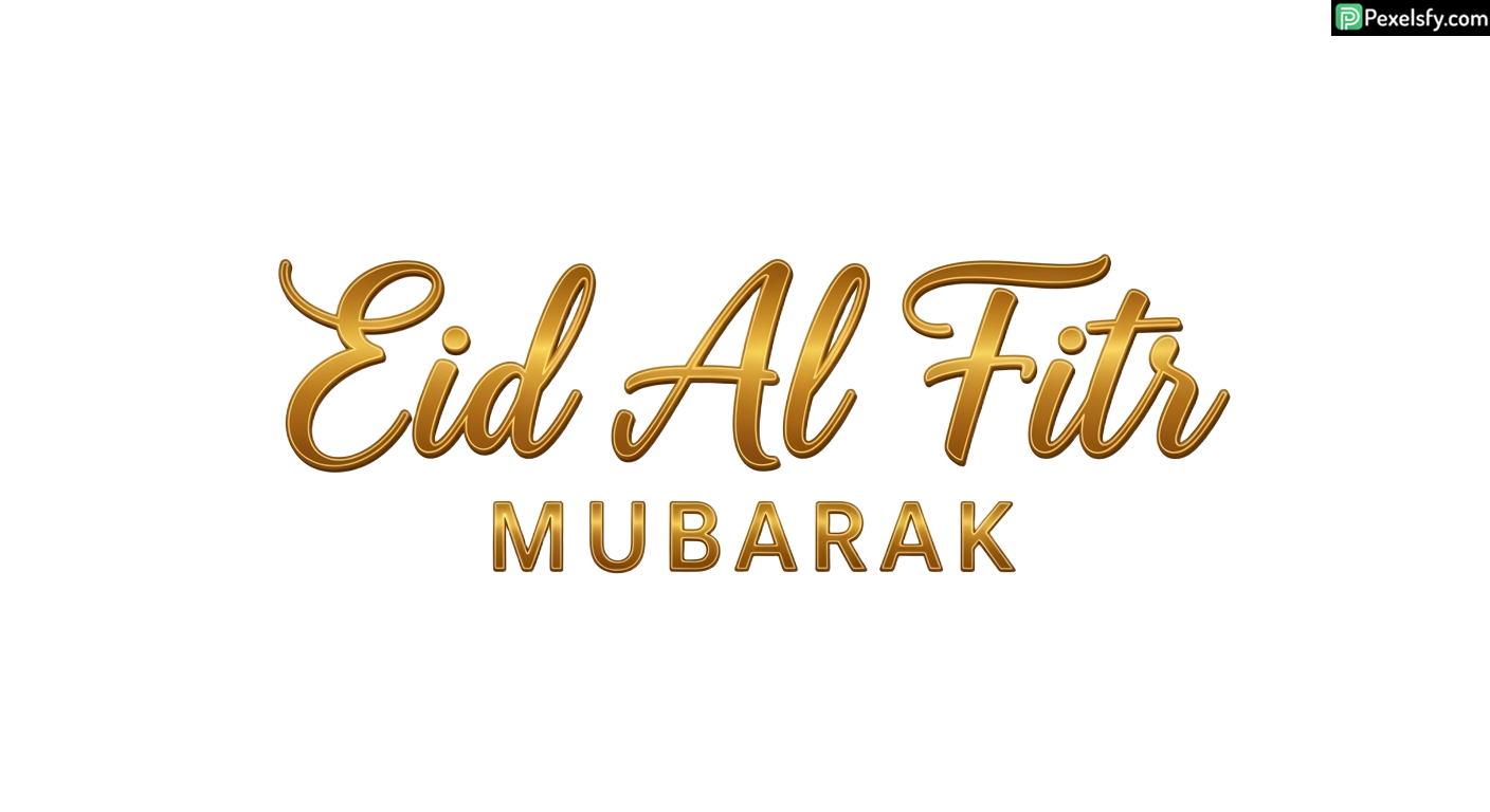 Eid Al Fitr Mubarak calligraphy isolated on transparent background (105)