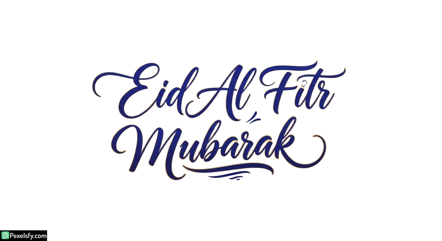 Eid Al Fitr Mubarak calligraphy isolated on transparent background (107)