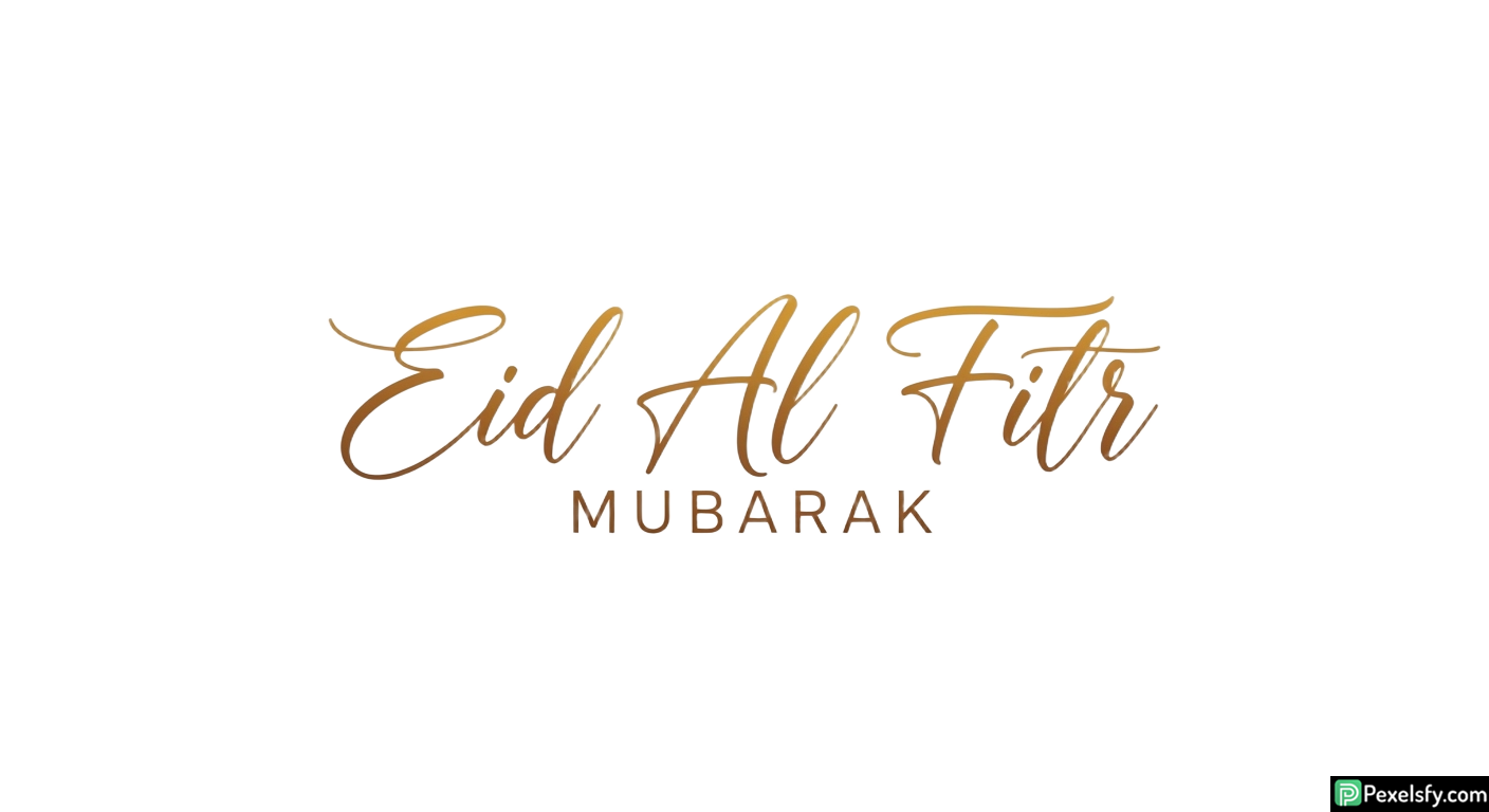 Eid Al Fitr Mubarak calligraphy isolated on transparent background (110)