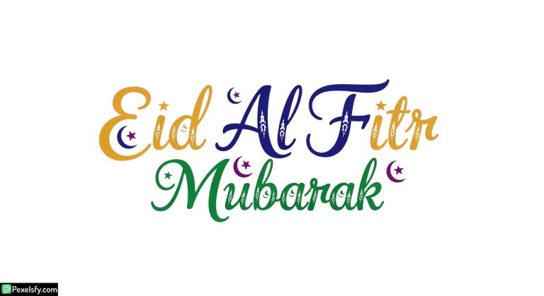 Eid Al Fitr Mubarak calligraphy isolated on transparent background (111)