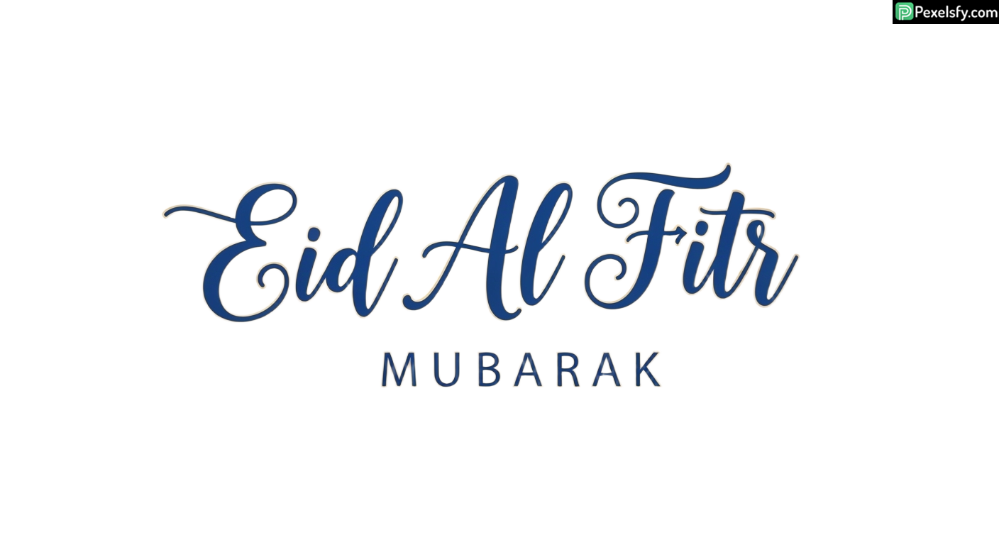 Eid Al Fitr Mubarak calligraphy isolated on transparent background (120)