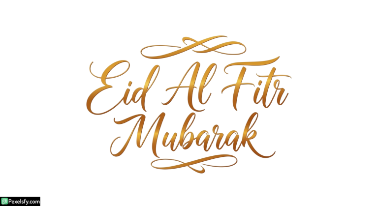 Eid Al Fitr Mubarak calligraphy isolated on transparent background (125)