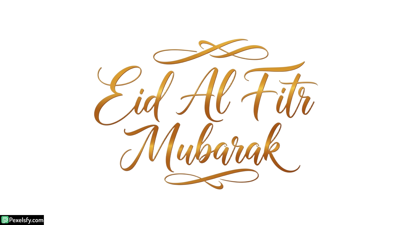 Eid Al Fitr Mubarak calligraphy isolated on transparent background (125)