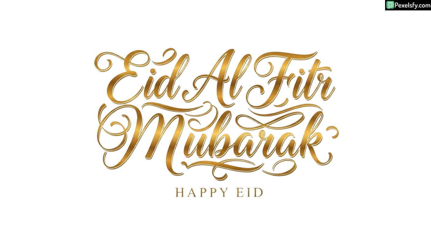 Eid Al Fitr Mubarak calligraphy isolated on transparent background (126)