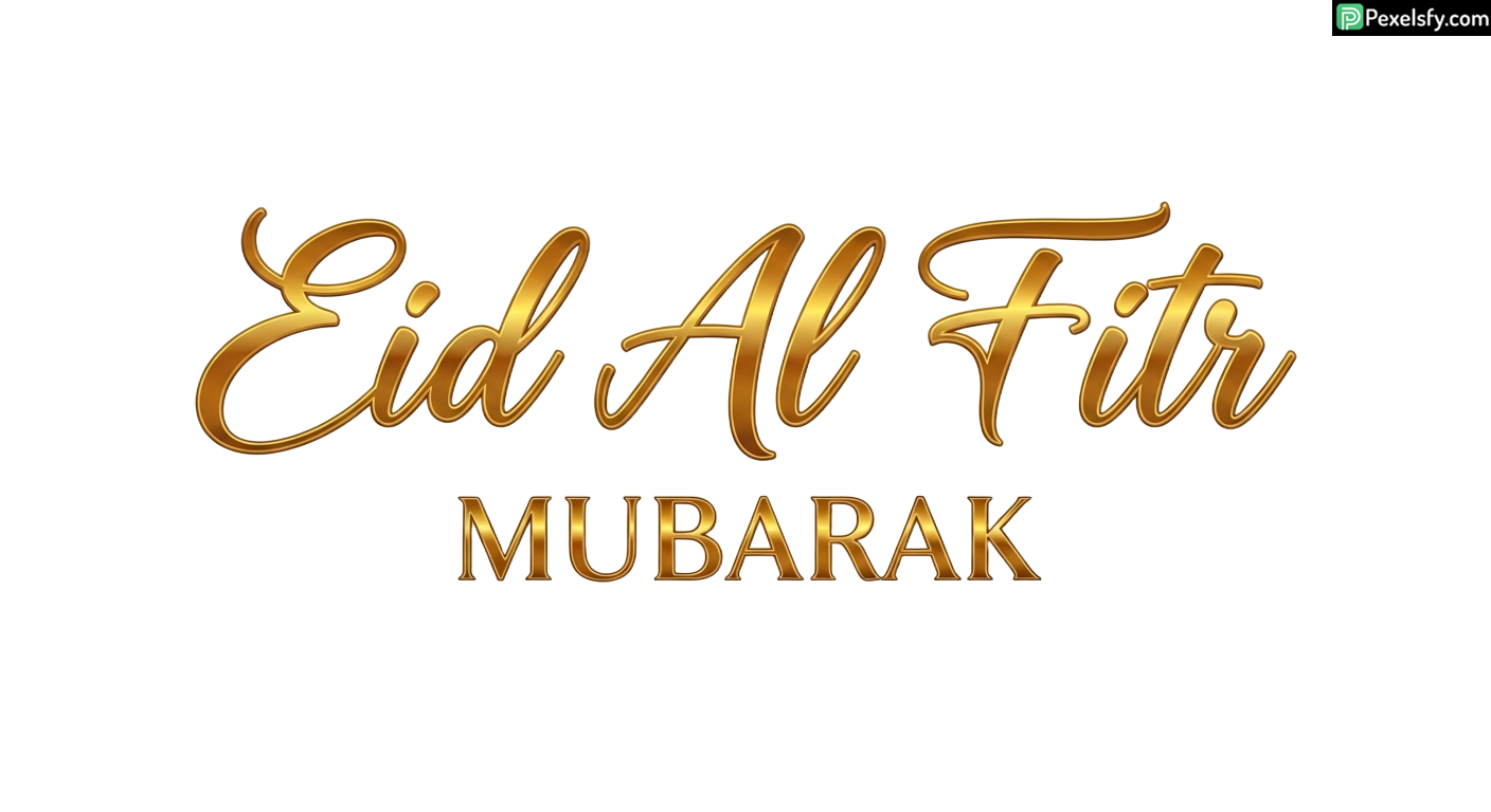 Eid Al Fitr Mubarak calligraphy isolated on transparent background (134)