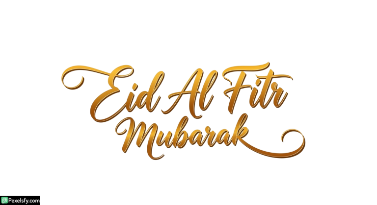 Eid Al Fitr Mubarak calligraphy isolated on transparent background (138)