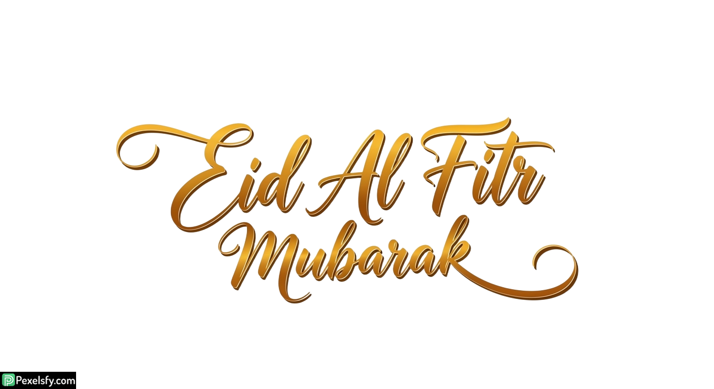Eid Al Fitr Mubarak calligraphy isolated on transparent background (138)