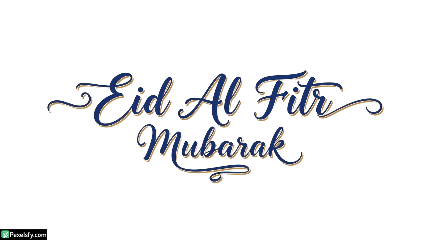 Eid Al Fitr Mubarak calligraphy isolated on transparent background (139)