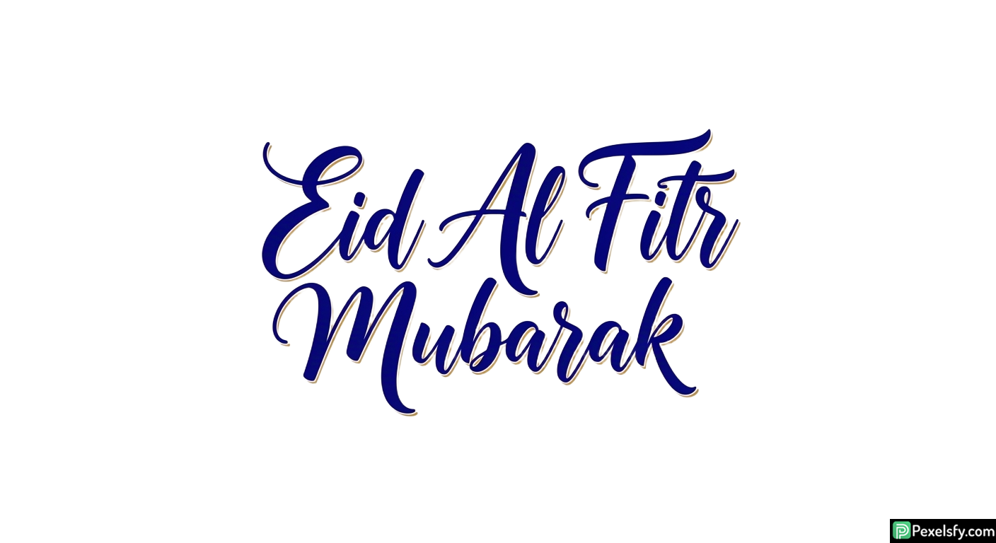 Eid Al Fitr Mubarak calligraphy isolated on transparent background (143)