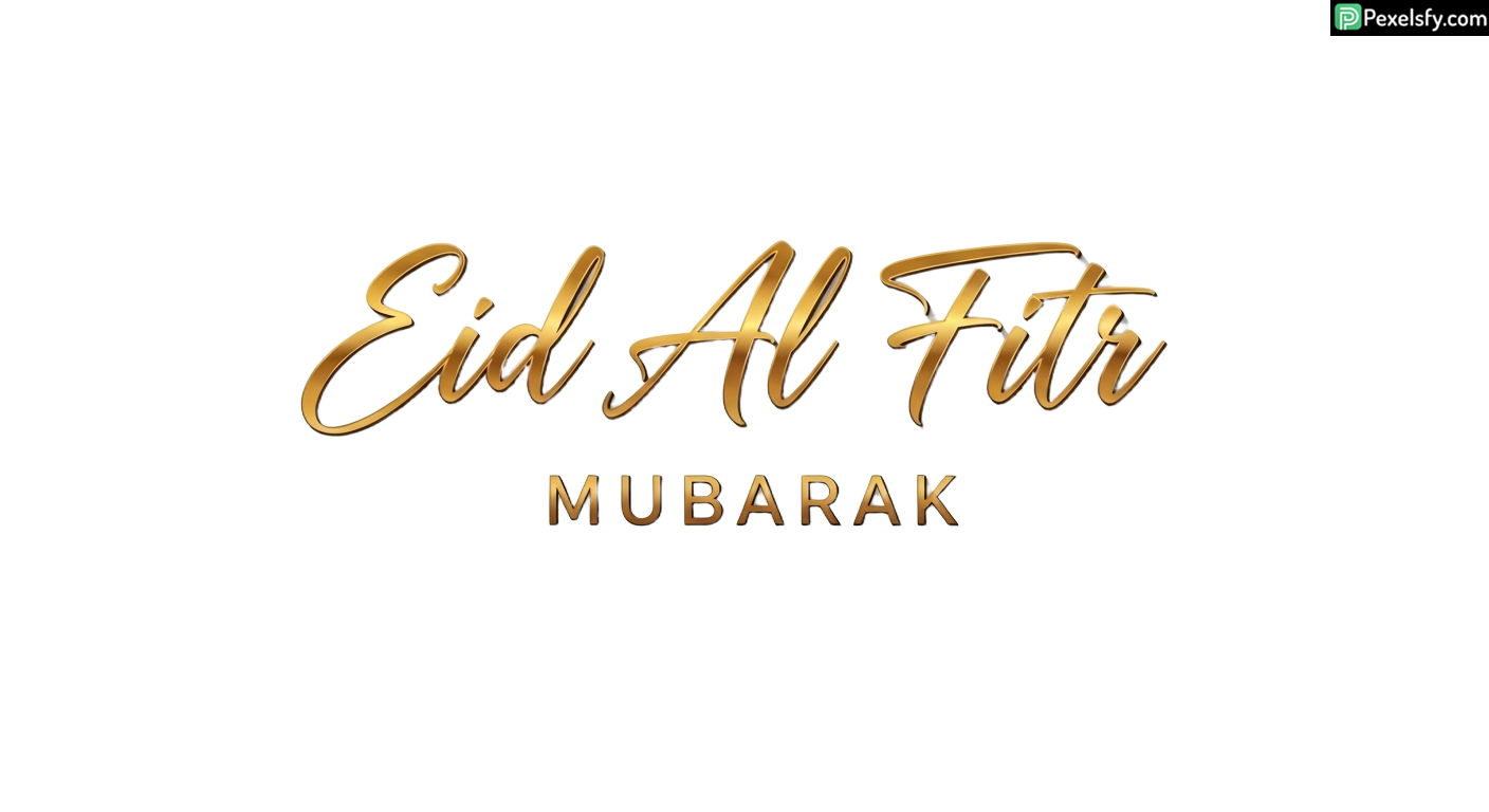 Eid Al Fitr Mubarak calligraphy isolated on transparent background (144)