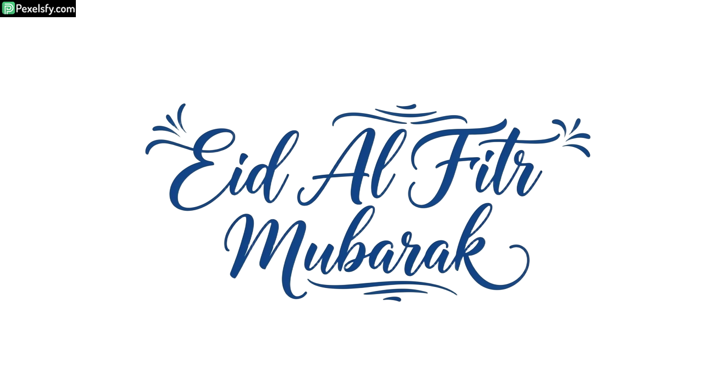 Eid Al Fitr Mubarak calligraphy isolated on transparent background (2)