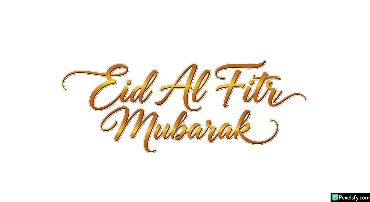 Eid Al Fitr Mubarak calligraphy isolated on transparent background (41)